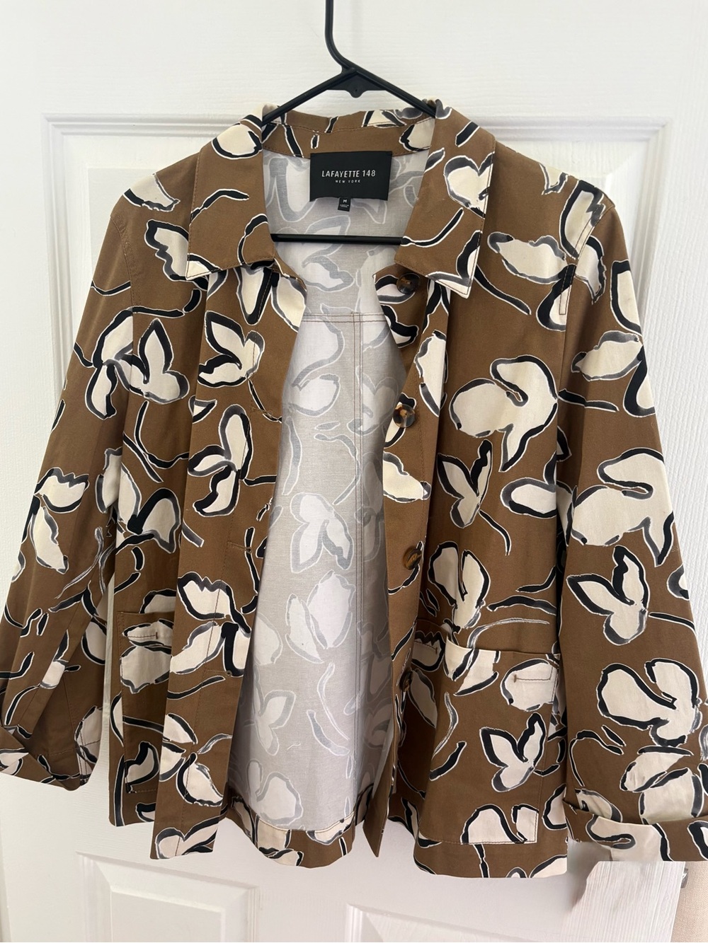 Lafayette 148 New York Brown Floral Print Jacket